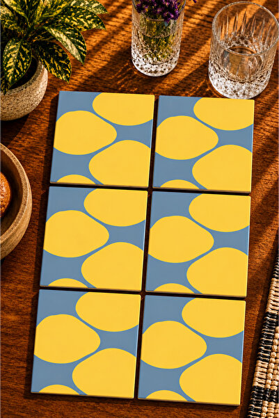 JHAAR Modern Design Set of 6 Coasters - Uv Printing Mdf - 10X10 cm