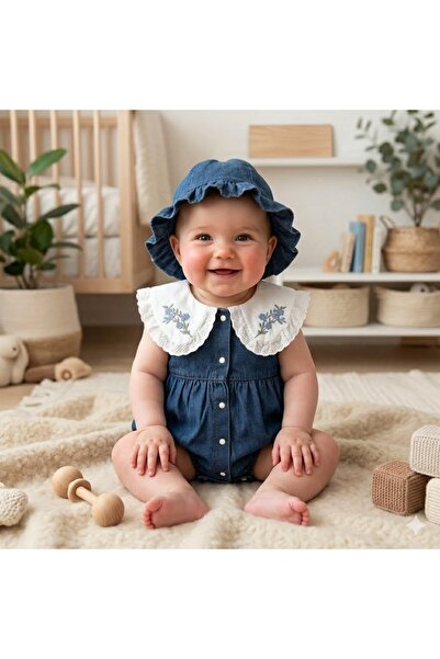 MİNİKİNCİBABY Jena Vintage Jean Romper Tulum