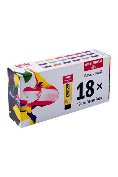 Talens Amsterdam Acrylic Paint Set Value Pack 18 x 120 ml