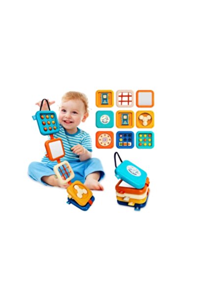 Stuniko ® Jucărie senzorială Montessori 8-în-1 pentru bebeluși, carte interac...