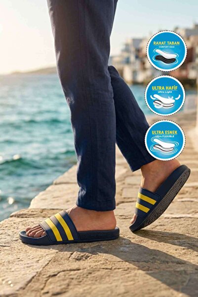 WALKWAY 8000-01 m Yellow-Navy Blue Men's Slippers