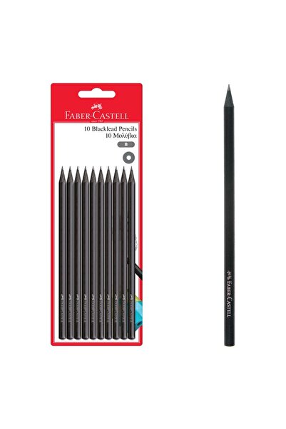 Faber Castell Creioane 10 buc. Lemn Negru Negru FABER B
