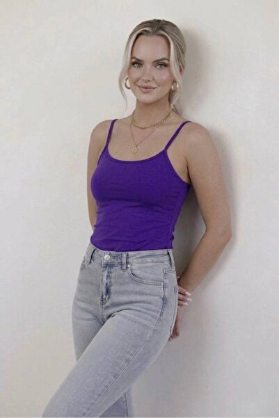 hashtag Kadın Askılı Body Tekli Basic İnce Askılı Esnek Günlük Üst