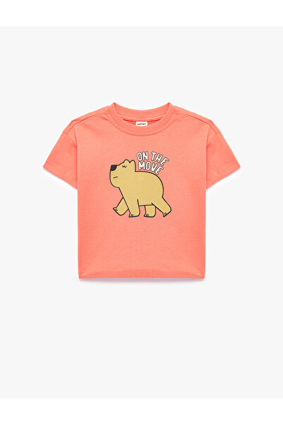 Koton Cotton Short Sleeve Crew Neck Oversize Printed T-Shirt
