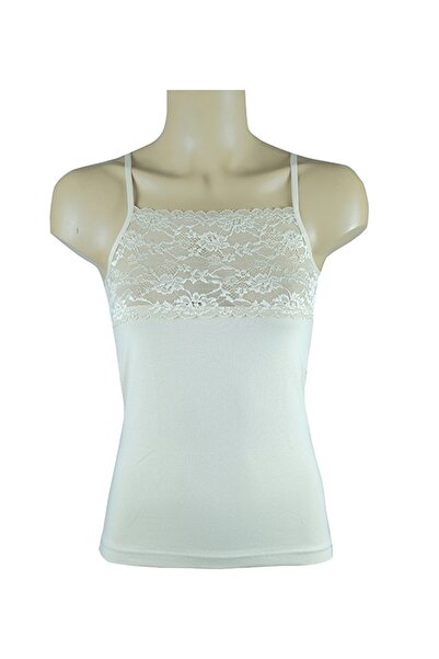Ceylanoğlu 6 Pieces of Lycra Wide Lace Strap Tank Top 95% Cotton - 5% Lycra