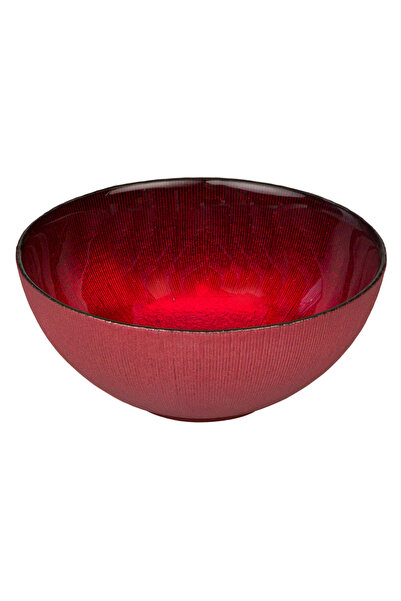 Zumzeria Christmas Bowl Glass Red Relief Designs 550ml