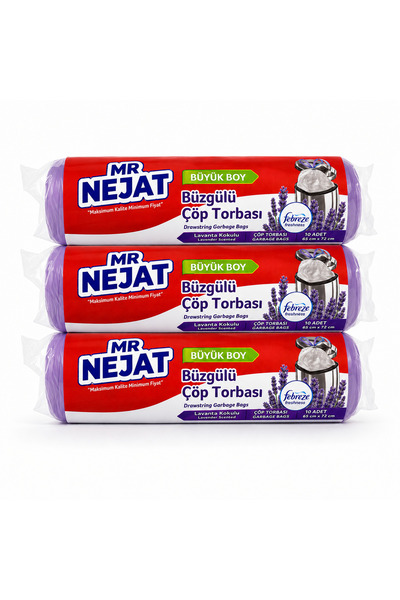 MR.NEJAT 30 قطعة 65*70 كيس قمامة كبير الحجم برائحة اللافندر 3*10