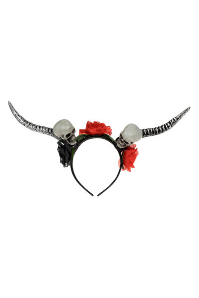 OEM Bentiță cu craniu și coarne florale