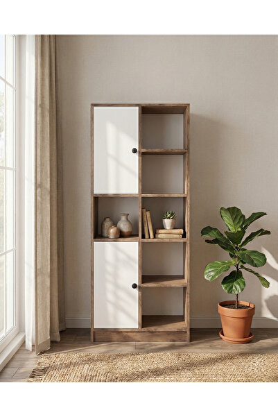 GaniHome Linea Kitaplık Kapaklı 8 Raf