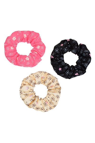 Zumzeria Elastice de păr textile florale, fucsia, negre, bej, pentru copii - ...