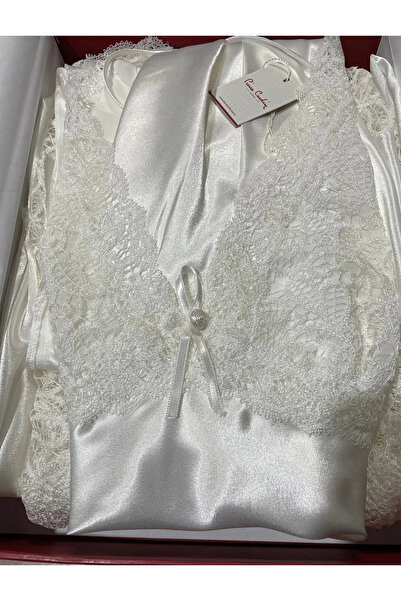 Pierre Cardin Kadın Ekru Gecelik Sabahlık 6 Lı Gelin Set