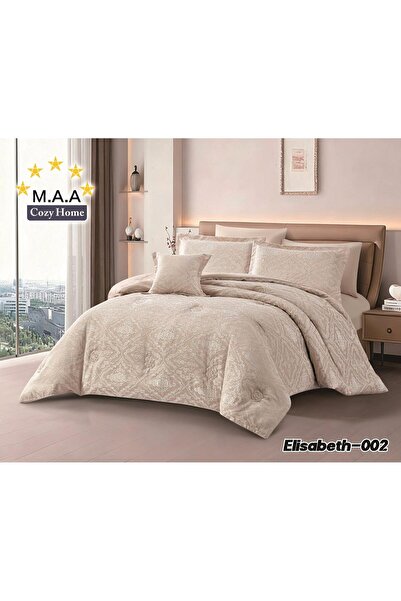 M.A.A Cozyhome Nefirin Jacquard Embroidered Bridal Padded Bedspread-7 Pieces-...