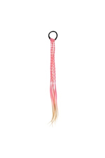Zumzeria Elastic de păr negru cu 4 șuvițe blonde și roz pentru copii 46cm