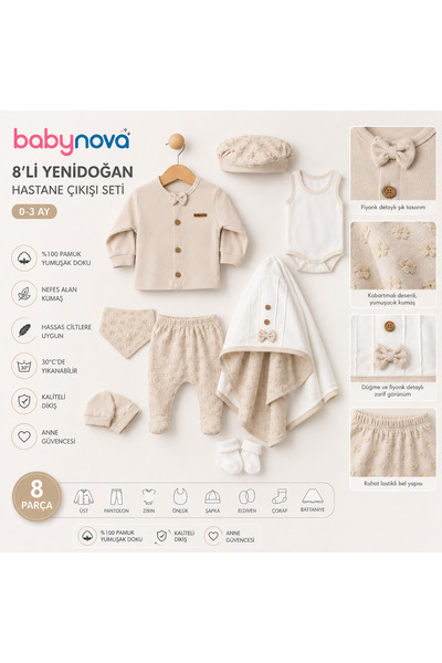babyist • Babynova Premium 8’li Bebek Hastane Çıkışı Seti