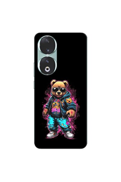 OEM Husa compatibila cu Honor 90 5G Silicon Gel Tpu Model Bear Cool Black