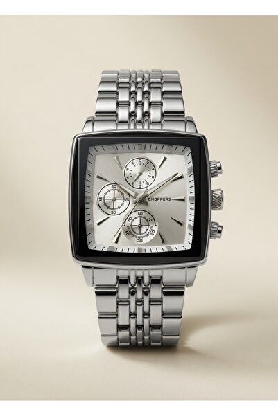 ATKGİYİM Men's Wristwatch - Square Steel Case - Rose Gold & Black Detail - Lu...