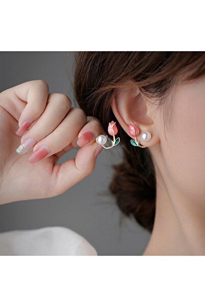 Glamluxe Stil Vibrant Pink Tulip Earrings - Stylish Women's Jewelry with Pear...