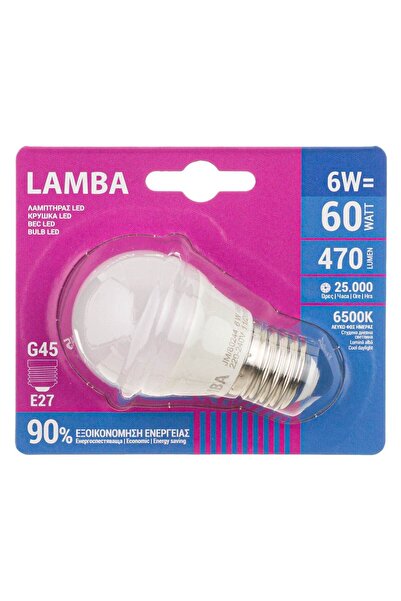Zumzeria LED Bulb E27 6W (G45) Cool White Light