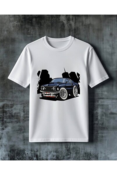 COMVİCHO Monster Car Printed Oversize T-Shirt