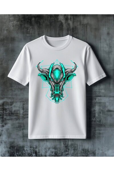 COMVİCHO Boga Basii Turquoise Printed Oversize T-Shirt