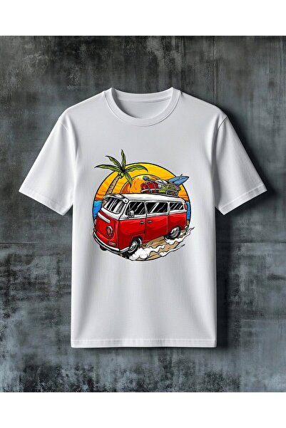 COMVİCHO Kampyna Van Sayfiye Plaji Printed Oversize T-Shirt