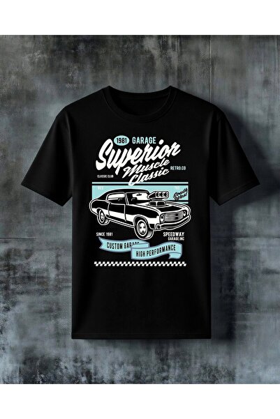 COMVİCHO Garage Custom Car Printed Oversize T-Shirt