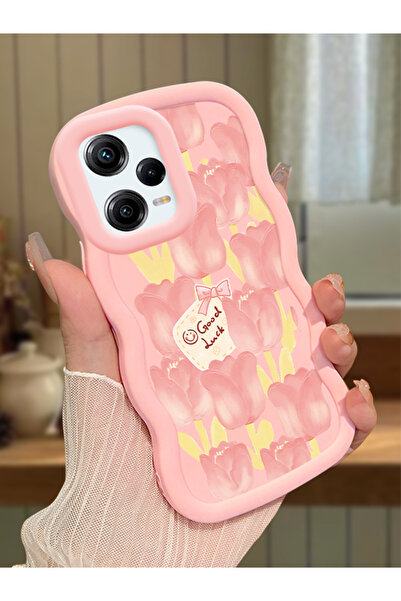ucuc Redmi Note 12 Pro 5G Uyumlu Pembe Silikon Kılıf Kamera Korumalı Darbe Em...