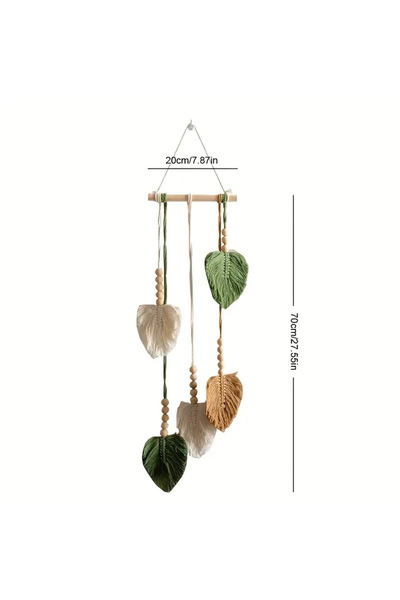 Choice A Bohemian Style Handwoven Cotton Rope Leaf Wall Hanging Creative Home...