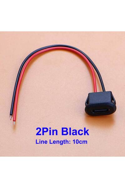 Choice6 5 Pieces 2Pin Black JCD 5Pcs USB Type-C Female Socket Connector 2Pin ...