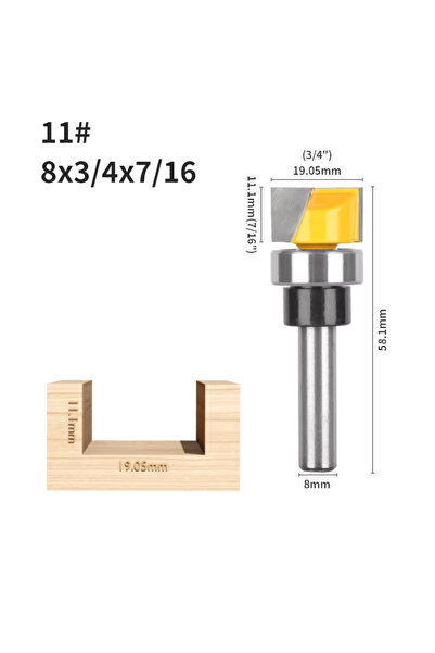 Choice 8x19.05x11.1 6MM 6.35MM 8MM Cleaning Bottom Bit Bottom Bearing Router ...
