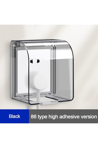 Choice Black Wall-mounted Switch Protective Cover Self-Adhesive Enlarged Plas...