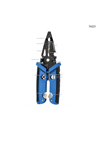 Choice Blue 18 in 1 Electrician Pliers Multifunctional Wire Stripper Crimper ...