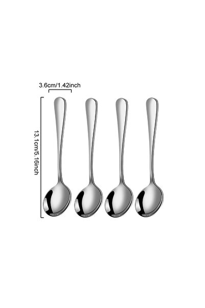 Choice3 13.1cm Silver Stainless Steel Tea Spoons Set Of 4 Espresso Spoon Dura...