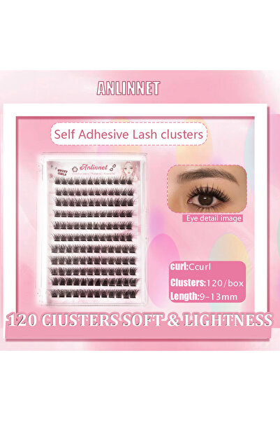 Choice4 MC3 10 rows, 120 clusters of natural eyelashes, glue free eyelashes, ...