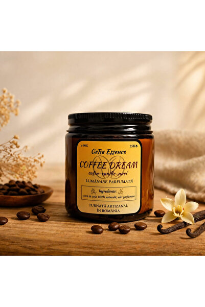 GeRa Essence Lumanare parfumata din soia, Coffee Dream - Cafea prajita, vanil...