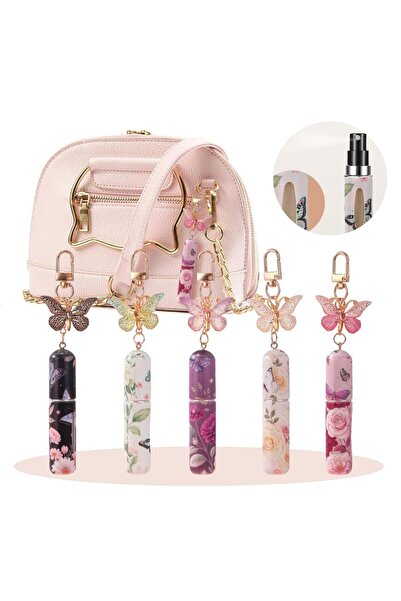 Choice Plastic 5ml 5pcsA Butterfly Perfume Keychain Set, Refillable Travel Bo...