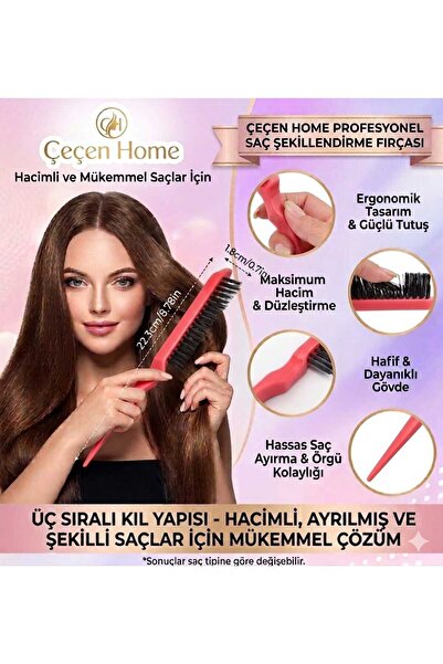 ÇEÇEN HOME (1 bucată) Pieptene cu mâner din plastic |   Perie pentru fixarea ...