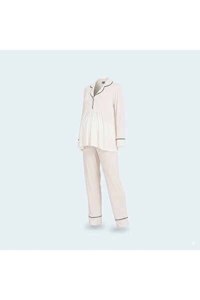 Lady Lingerie Maternity & Nursing Pajama Set 2 Piece – Long Sleeve Top & Adju...