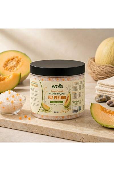 Woss Kavun Esanslı Vitamin Topçuklu Tuz Peeling Body Scrub 300 G