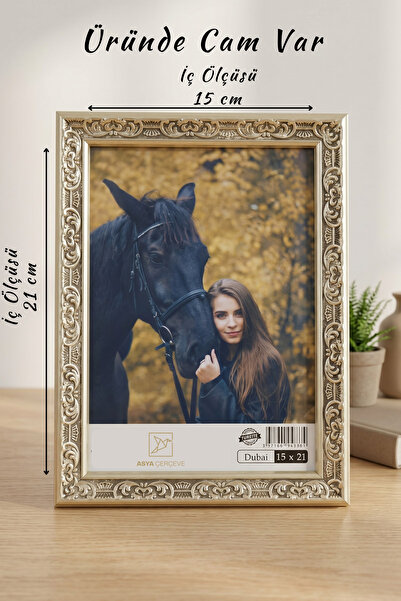 Asya Çerçeve Ottoman Motif Series 15X21 cm Photo Frame with Glass and Stand D...