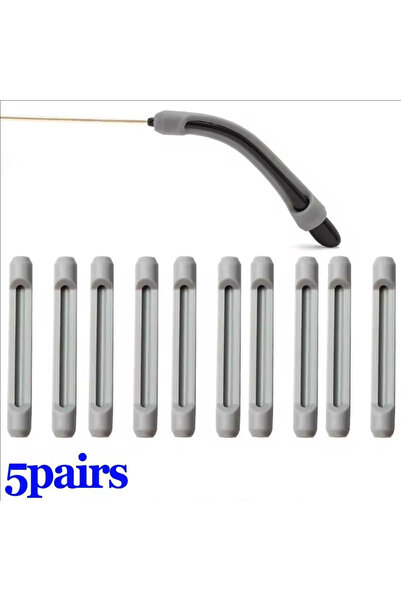 Choice 5pairs Grey 5Pairs Silicone Glasses Anti-slip Sleeves Temple Tip Holde...