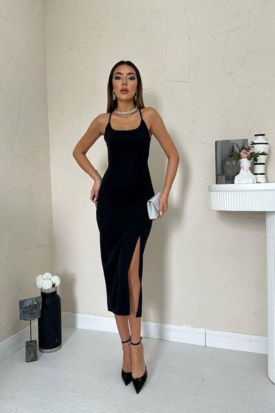 ozelia Black Backless Dress