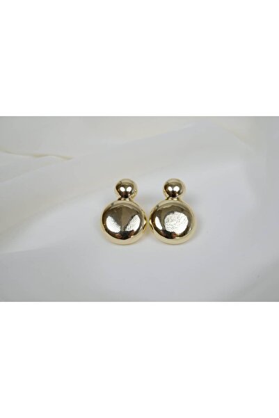 ATELİER TUĞBA Kp528 Double Ball Earrings Gold (Length 30 mm)