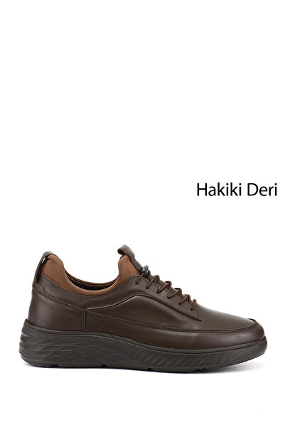 GÖNDERİ(R) Men's Brown Lace-Up Genuine Leather Sneakers