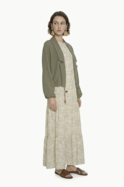 Zühre Patterned Layered Belted Çağla Set 1937