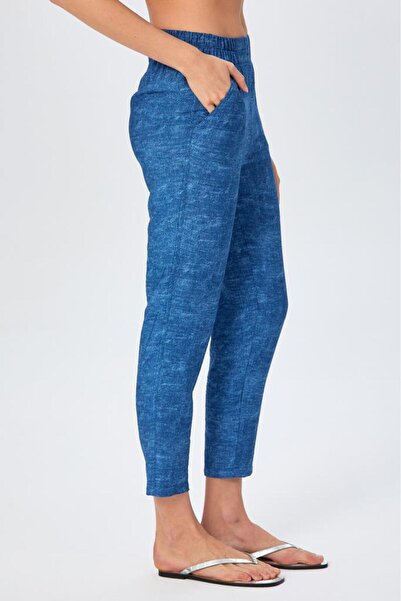 İKİLER Beli Lastikli Cep Detaylı Pantolon 026-3513