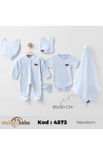 Melish Bebe طقم خروج من المستشفى مكون من 6 قطع مصنوع من القطن بنسبة 100%