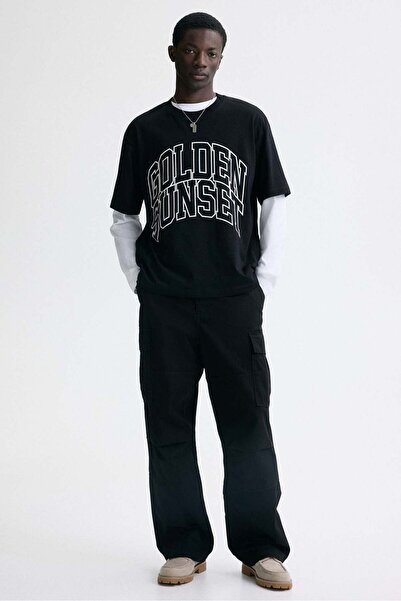 H&M تي شيرت فضفاض مطبوع