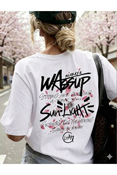 LELVANİ ΓΥΝΑΙΚΕΙΟ T-SHIRT WASSUP NUBAYA ΜΕ ΣΤΑΜΠΑ ΚΑΙ ΛΟΓΟΤΥΠΟ, ΜΕ ΛΑΣΤΙΧΕΣ Λ...