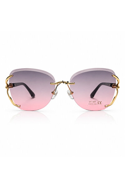 Matteo Ferari Ochelari de Soare Dama Luxury Fara Rama Roz Degrade UV400 – Mod...